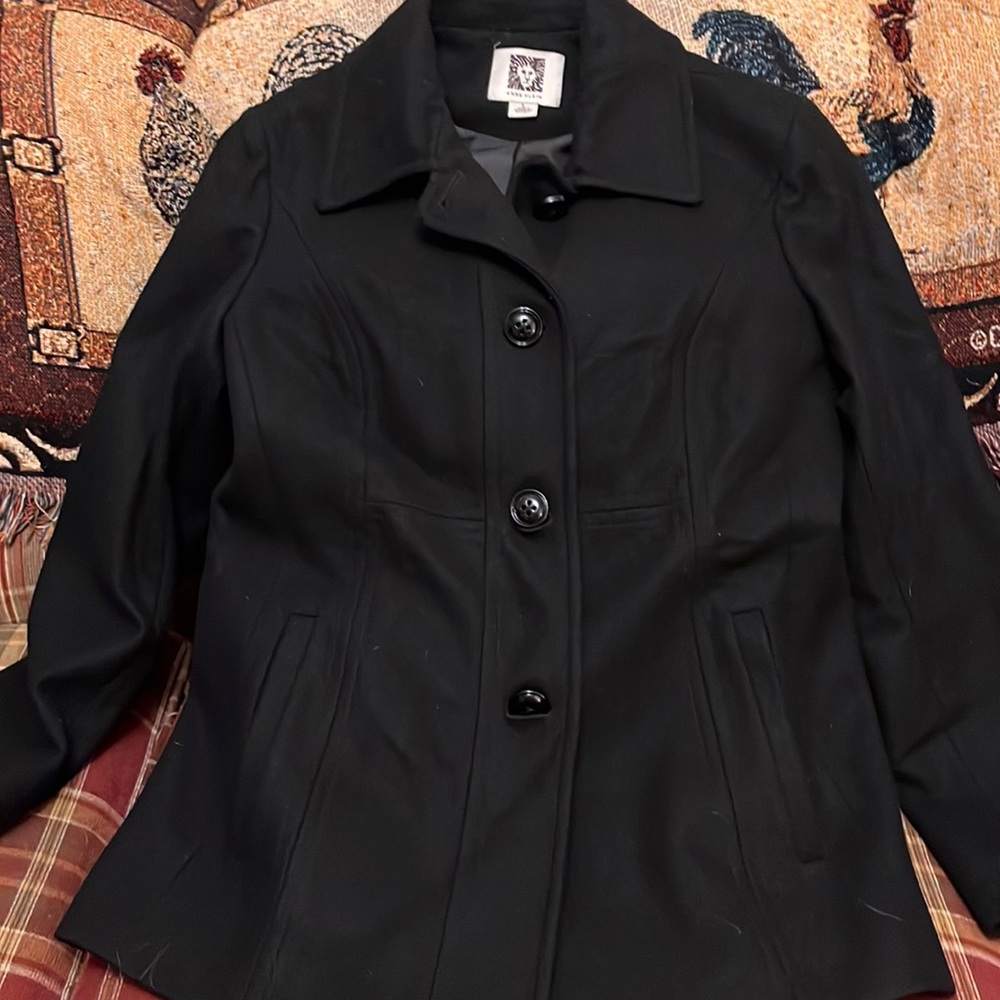 {Anne Klein} Wool Blend Winter Coat